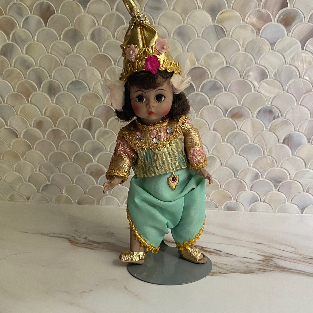 Madame Alexander Thailand International Doll with Gold and Green Outfit